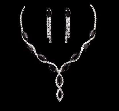 Colourful Crystal Necklace, Earrings & Bracelet Set