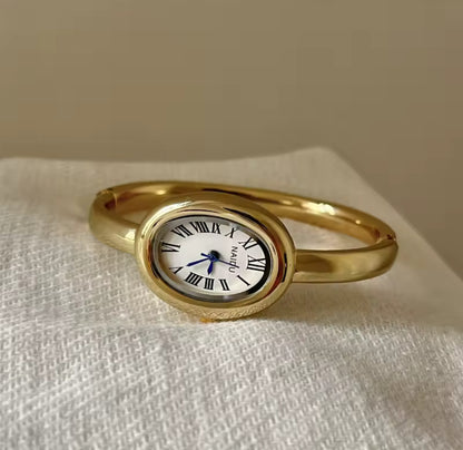 Sleek Oval Bangle Watch