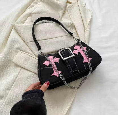 Y2k Cross Buckle Handbag