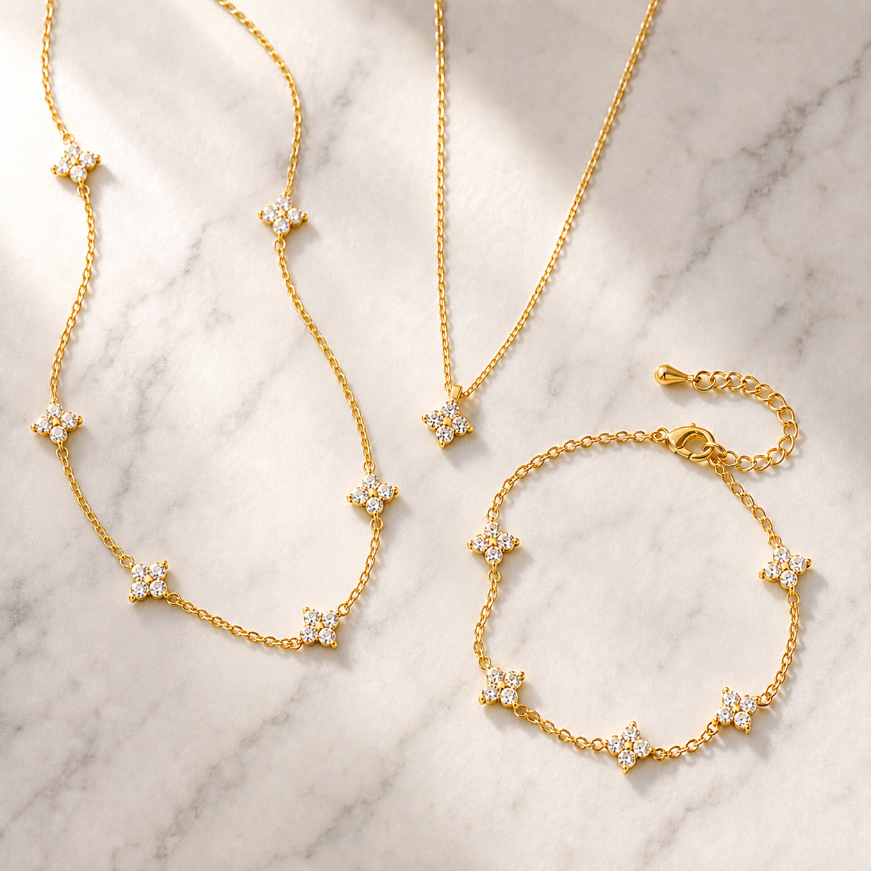 LuxeBloom Jewellery Set
