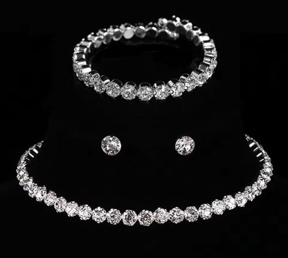 Sparkly Gemstone Bracelet, Necklace & Earrings Set