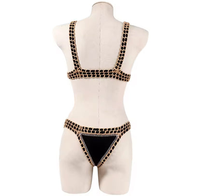 Reversible Crochet Seam Triangle Bikini