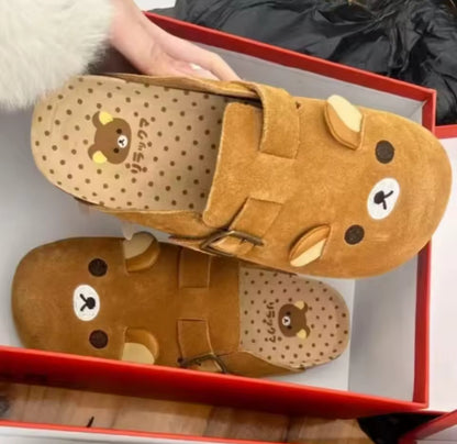 Bear Suede Cork Clogs
