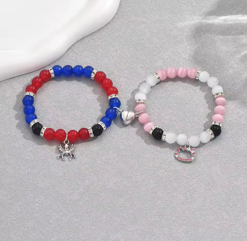 2pcs Couples Friendship Magnetic Joining Bracelets