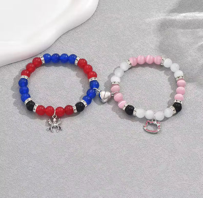 2pcs Couples Friendship Magnetic Joining Bracelets