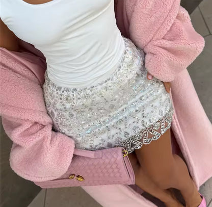 Sequin Beaded Mini Skirt