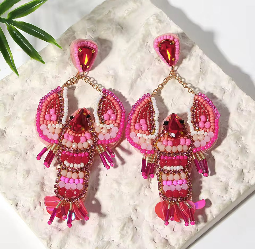 Summer Beach Rhinestone Beaded Earrings