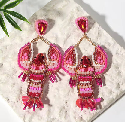 Summer Beach Rhinestone Beaded Earrings