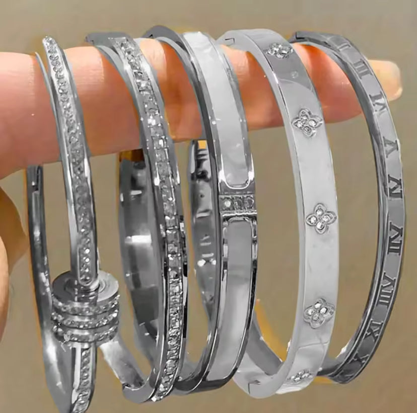 5pcs Stackable Bangle Bracelet Set