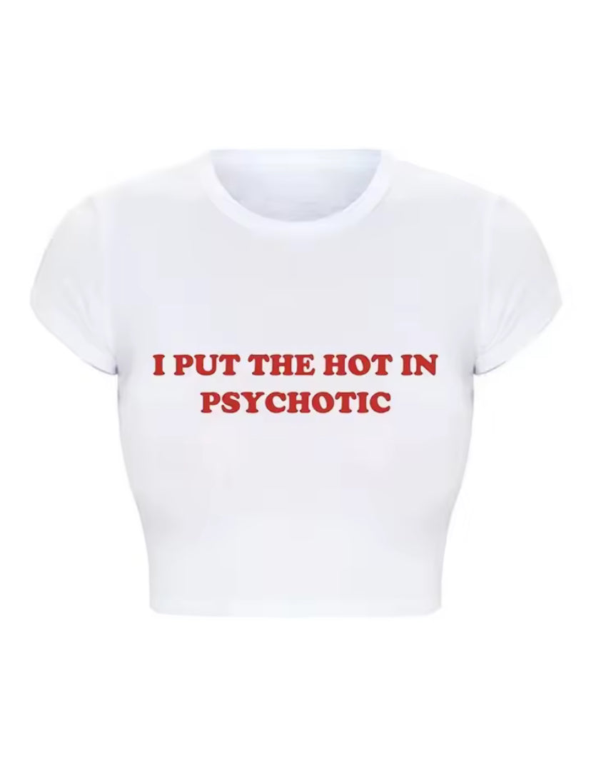 Psychotic Quote Crop Top