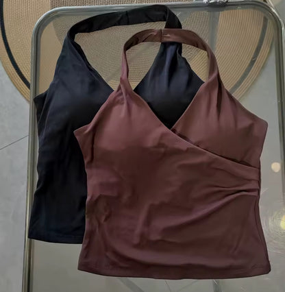 Halter V-Neck Gym Top