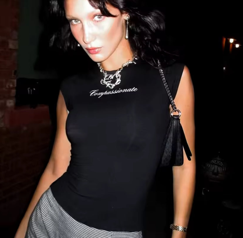 Compassionate Print Fitted Top