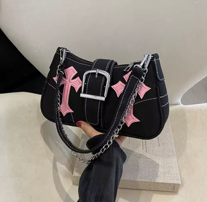 Y2k Cross Buckle Handbag