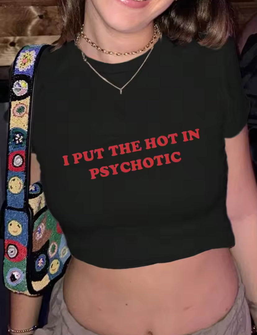 Psychotic Quote Crop Top