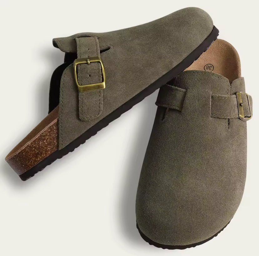 Slip On Suede Cork Clogs