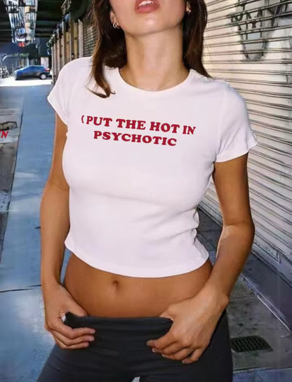 Psychotic Quote Crop Top
