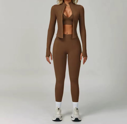 3pcs Jacket Gym Set