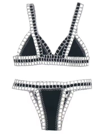 Reversible Crochet Seam Triangle Bikini