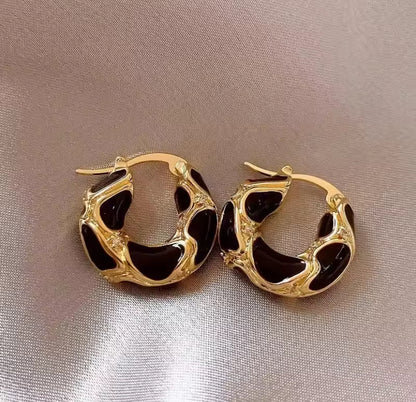 Diamanté Coloured Hoop Earrings