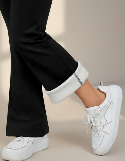 Black Thermal Fluffy Inside Flared Leggings
