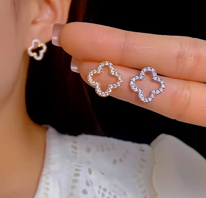 Diamanté Clover Earrings