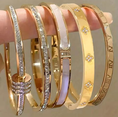 5pcs Stackable Bangle Bracelet Set