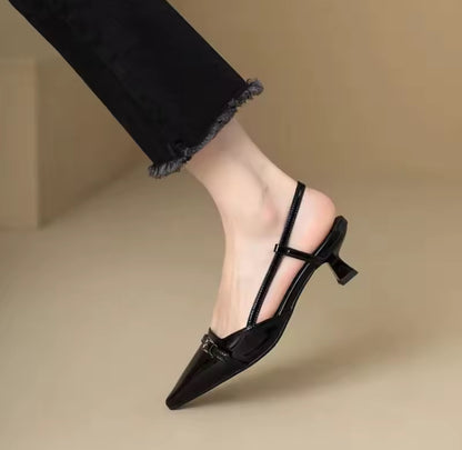 Sling Back Buckle Heels
