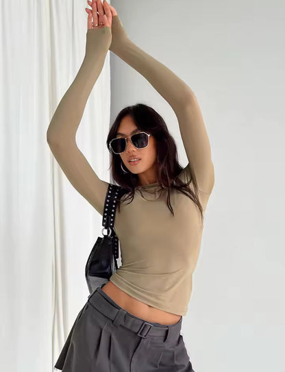 Slinky Fitted Long Sleeve Top