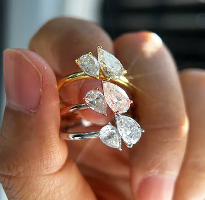 Crystal Water Drop Ring