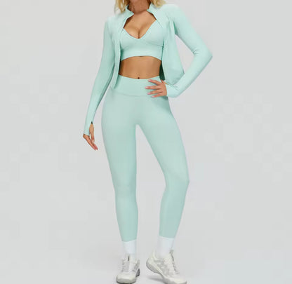 3pcs Jacket Gym Set