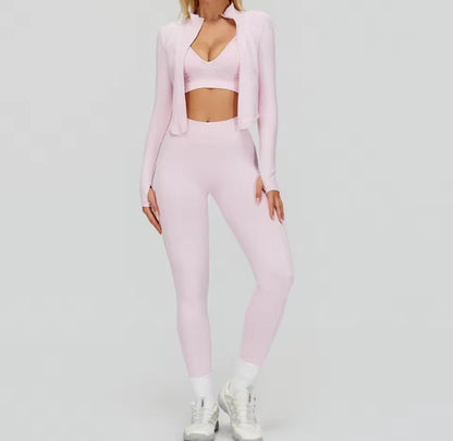3pcs Jacket Gym Set