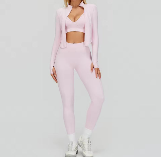 3pcs Jacket Gym Set