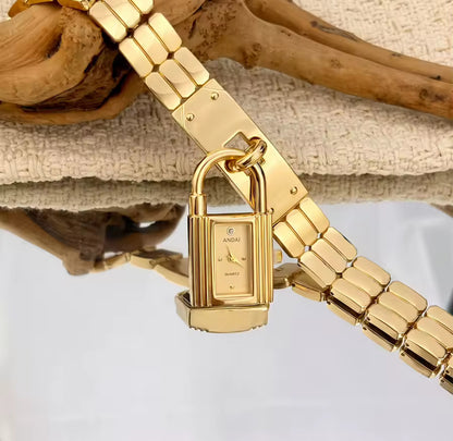 Gold Padlock Watch