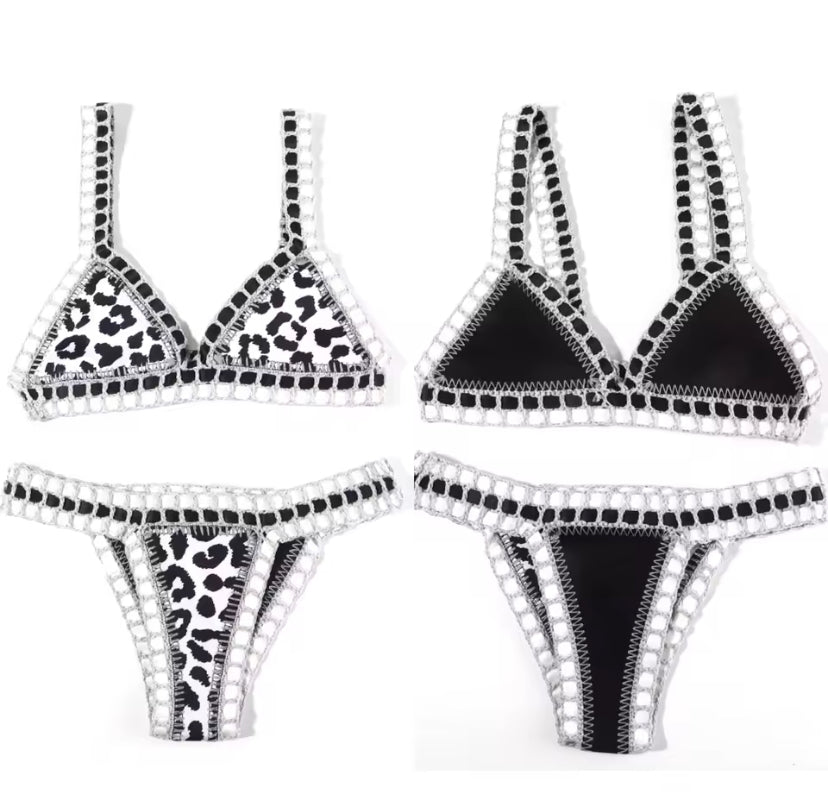 Reversible Crochet Seam Triangle Bikini