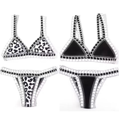 Reversible Crochet Seam Triangle Bikini