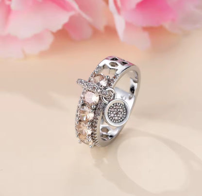 Diamanté Dangle Ring