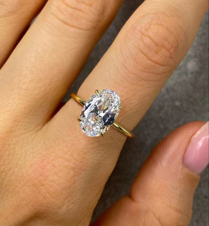 Oval Cut Crystal Ring