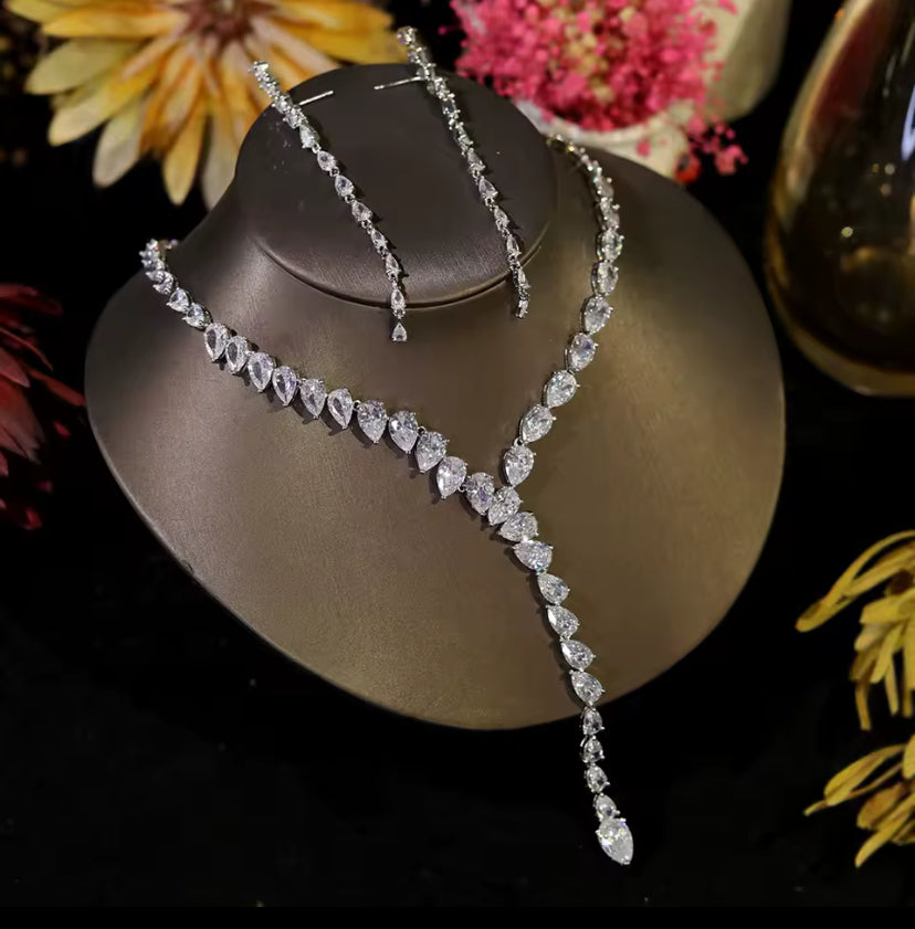 Crystal Water Drop Jewellery Set