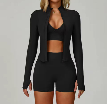 3pcs Jacket Gym Set