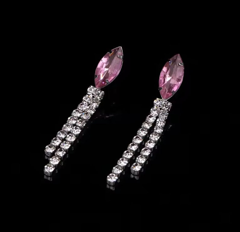 Colourful Crystal Necklace, Earrings & Bracelet Set