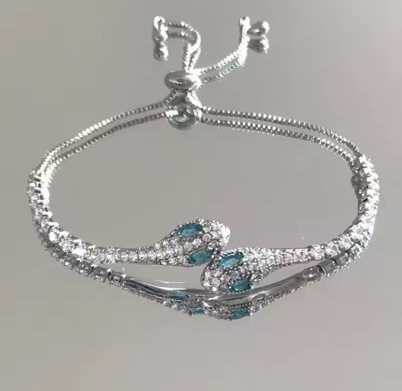 Rhinestone Snake Tennis Bracelet