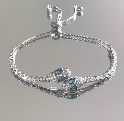 Rhinestone Snake Tennis Bracelet