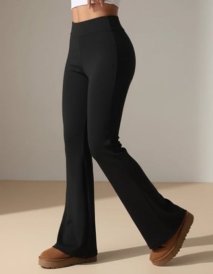 Black Thermal Fluffy Inside Flared Leggings