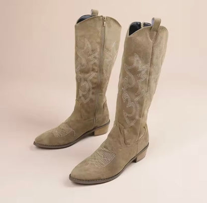 Faux Leather Cowboy Boots