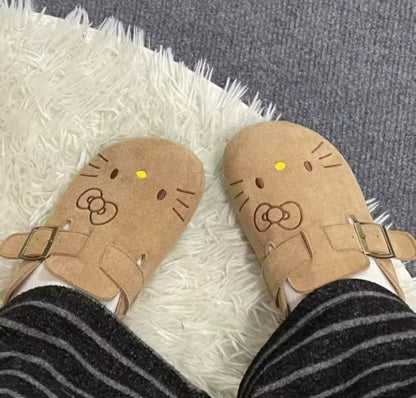 Hello Kitty Suede Cork Clogs