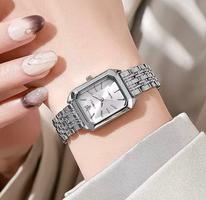 Gold & Silver Square Face Quartz Watch