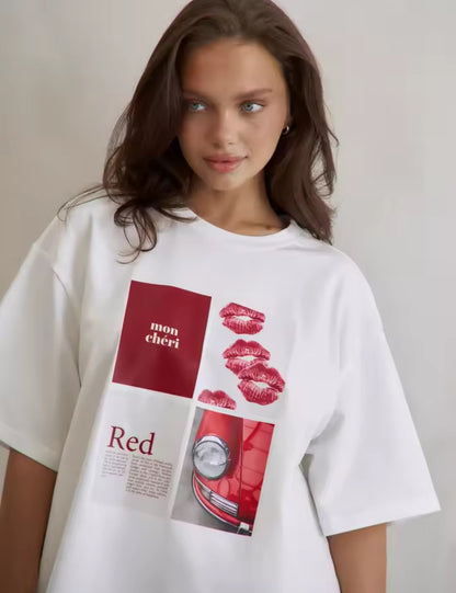 Red Print T-Shirt