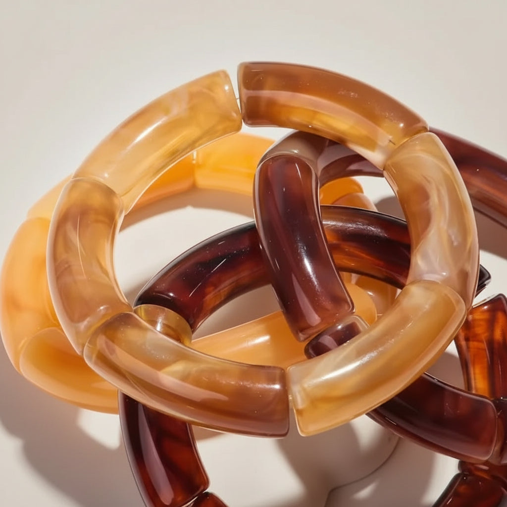 4pcs Ombré Brown Bangle Set