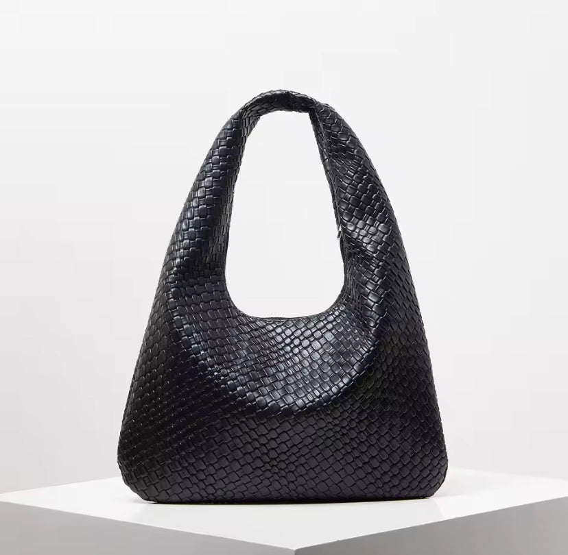 Faux Leather Patterned Tote Shoulder Bag