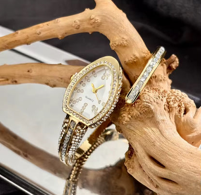 Rhinestone Snake Style Bangle Watch